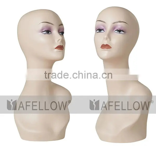 Plastic Head Female Head Mannequin Realistic Head Cheap Model H1097 photo-3