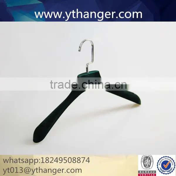 CY-609 Custom Flocking Plastic Hanger Velvet Plastic Hanger Clothes Velvet Hanger photo-4