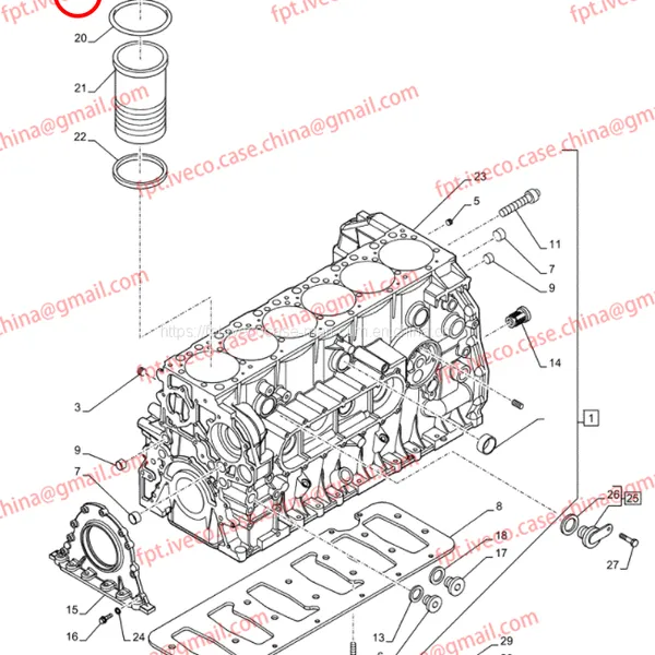 FPT IVECO CASE Cursor9 F2CFE614A*B041/F2CGE614F*V004 5802431166 Cylinder Liner O-ring (black) 99459176 photo-3