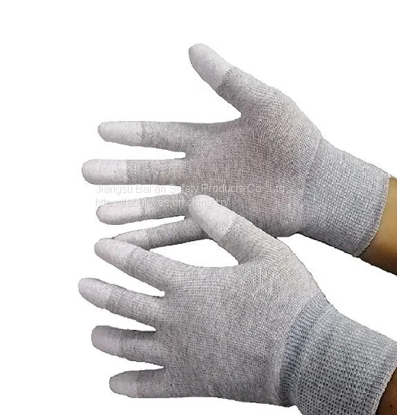 13 Gauge Shell Elastic Red Cuffs Hand Work Safety PU Coating Dipped Top Fit Polyurethane Gloves photo-4