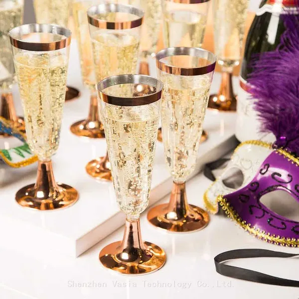 Bulk Shatterproof Plastic Champagne Flutes - 9oz Stemless Design, Event Planner Tableware Flutes photo-3