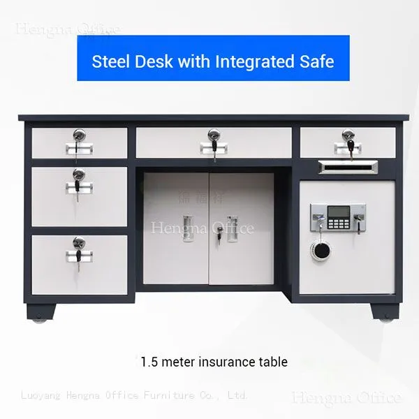 Steel Desk With Safe Compartment | Document & Cash Security | Logistics Center Office - Direct Supplier photo-2