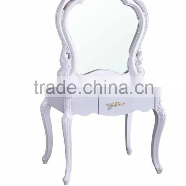 European Style High Quality Double Sided Hair Salon Furniture Silver Framed Mirror Styling Station photo-2