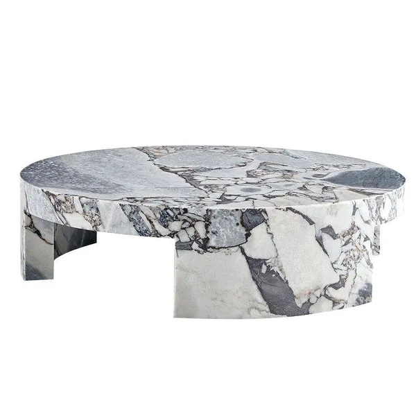 Creative Designer Italian Luxury Marble Coffee Table - Minimalist Natural Stone Living Room Furniture photo-4
