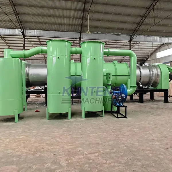 Continuous Rotary Biochar Making Machine Black Powder Charcoal Carbonization Production Line EPC photo-4
