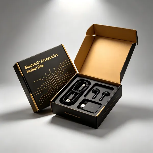 Electronic Accessories Mailer Box Custom Logo Printed USB Cable Charger Earphone Paper Packaging Box photo-3