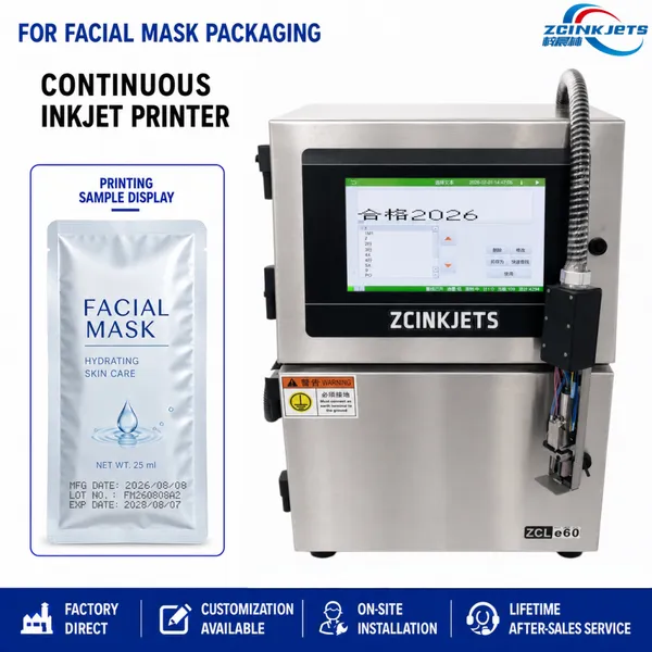 Skincare Packaging Inkjet Coder for Facial Masks Beauty Products Lot Traceability Marking