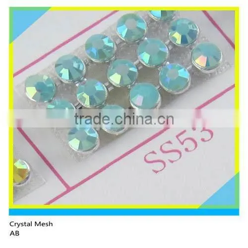Hot Fix Diamond Mesh Ss6 2mm Emerald Crystal Black Base photo-4