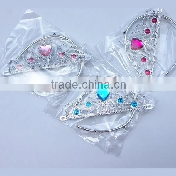 In Stock Factory Price Electroplating Plastic Tiara Princess Crowns for Kids for Sale photo-5