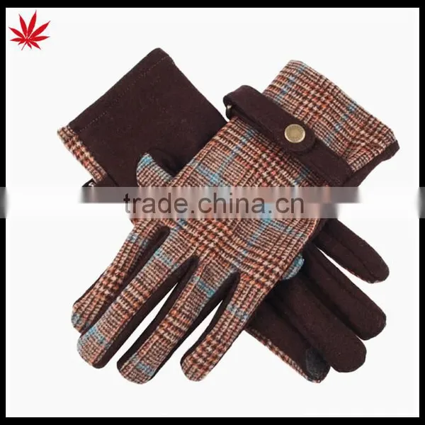 Ladies Cheap Touch Finger Fashion Woolen Gloves With Belt photo-3