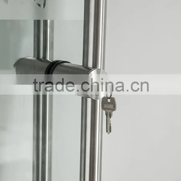 Modern Fashion Style Customized 304 Stainless Steel Glass Design Door Handle Lock Set photo-4