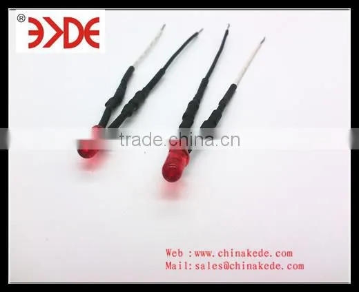Mini Led Indicator Light With Wire 3mm 5mm Mounting Hole 50000hr Big Lifetime photo-2