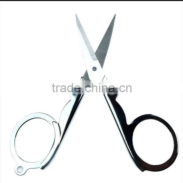 Diamond Spear Hot Sale Home Portable Folding Scissors Mini Folding Foldable Scissors Travel Scissor Color Silver photo-5