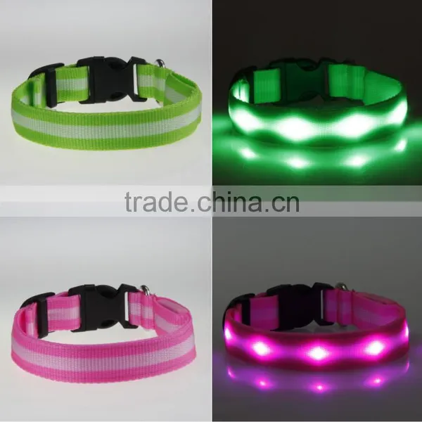 LED Dog Nylon Flashing Glow Pet Light Safety Collar photo-5