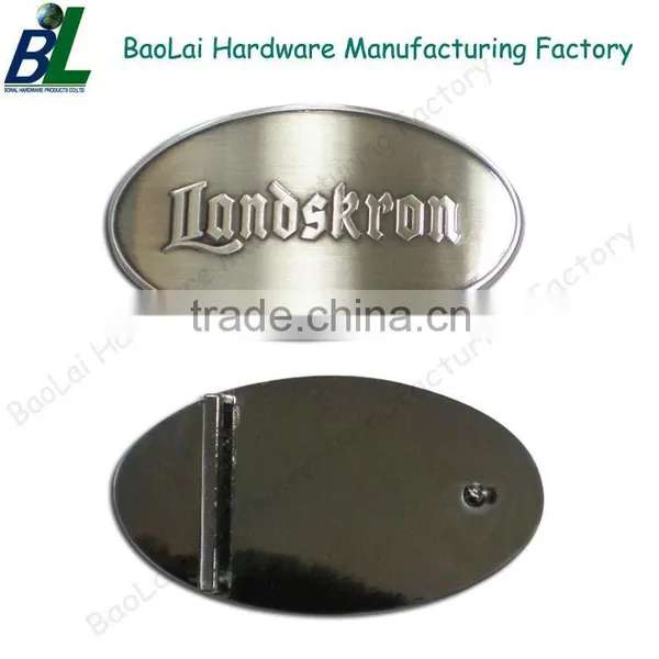 Oval Shape Embossed Zinc Alloy Reversible Belt Bukle for Men photo-5