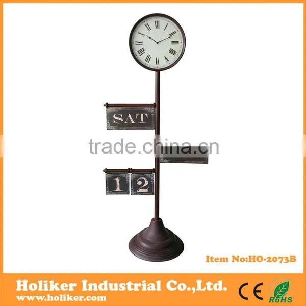 1.4m High Metal Stand Clock With Day and Date Display photo-2