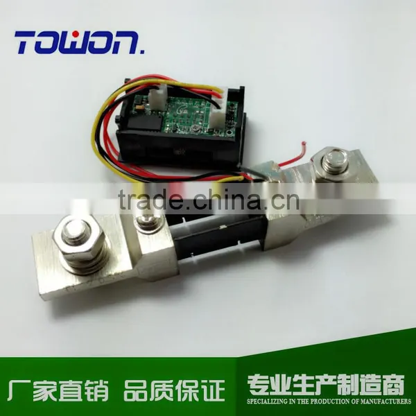 Mini 2in1 0.28" DC 0-100V/200A Red Blue LED Voltage Current Monitor Meter YB27-VA Voltmeter Amperemeter With Resistive Shunt photo-3