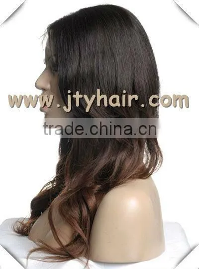 Hot Beauty 20" #1b#4 Ombre Color, Loose Wave, 100% Brazilian Virgin Hair Full Lace Wig photo-3