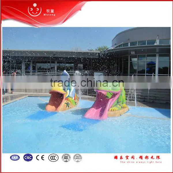 Fiberglass Swimming Tropical Fish and Frog Kids Slide Play
