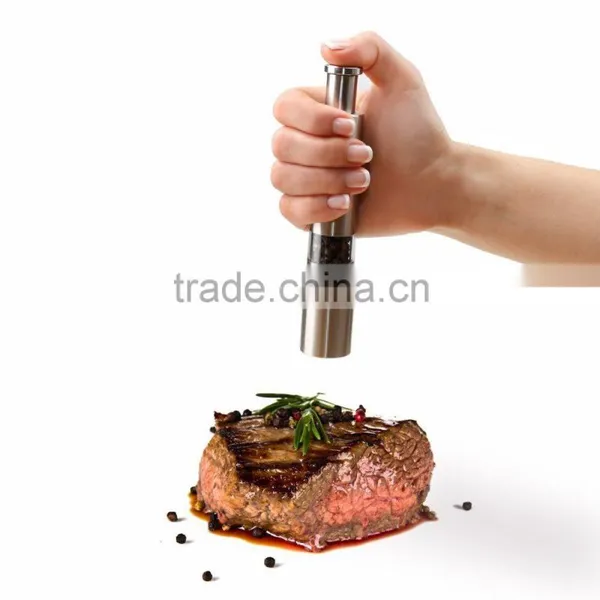 High Quality Stainless Steel Salt and Pepper Mill With Manual Button photo-5