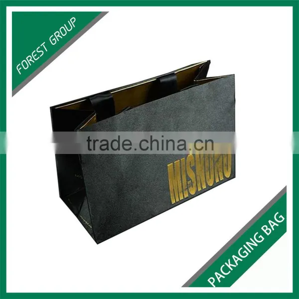 APPREAL INDUSTRY ART PAPER CLOTHING PACKAGING BAGS WITH HOT STAPPING LOGO BOTH SIDE photo-3
