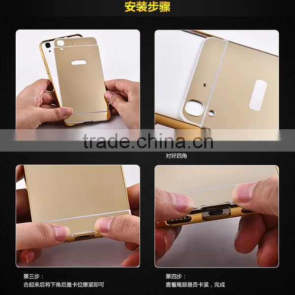 PC Mirror Back Cover Case Cell Phone Case Aluminum Metal Bumper Case For Xiaomi For Redmi Note 2 photo-5