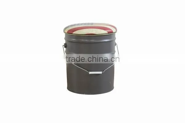 Custom Made Round Colorful Metal Bucket Stool for Storage photo-3