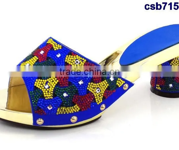 CSB7150 Blue Sandals With High Quailty Low Price Hot Selling Beautiful Lady High Heel Shoes Match Bag photo-3