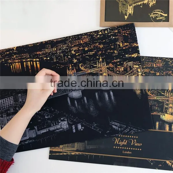 New Arrival Korean Style New View Wall Decor, DIY Germany Hamburg Scratch Night View photo-5