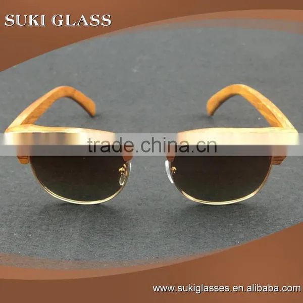 Half Frame wooden temple Metal hinge wooden glasses