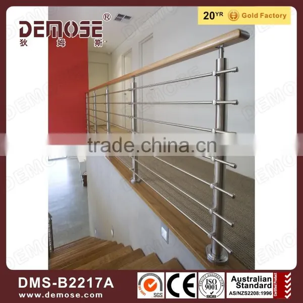 stainless steel handrail for attic / deck cable railing systems/ wire deck rail
