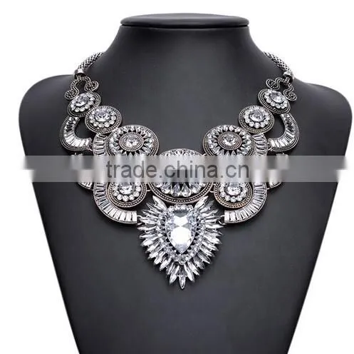 New Design Lady Bib Statement Multi Colours Crystal Luxury Necklace Collar photo-5