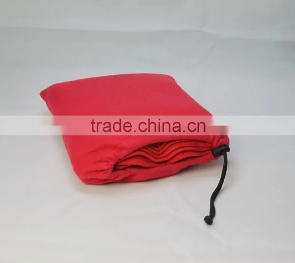 100%Polyester Solid Color Polar Fleece Travel Blanket With Drawstring Bag photo-4