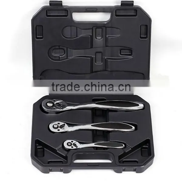 2015 NEW Chrome Vanadium 72Teeth Quick Release Curved Ratchet Handle Socket Wrench Set photo-2