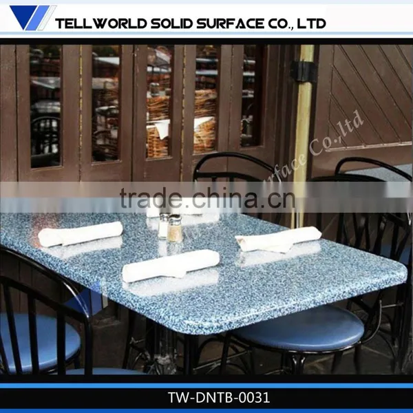 High Glossy Artifical Marble Chinese Restaurant Round Table Furniture photo-3