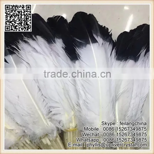 Bridal Costume Wings Feather Black Tip Turkey Feather photo-2