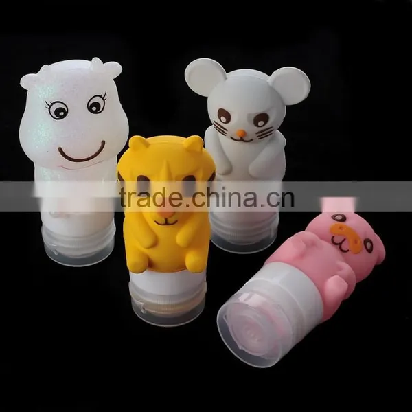 animal shape cute various silicone soap bottle ,custom shape travel bottle