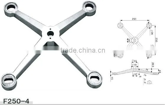 Stainless steel spider fitting 4 arms spider fitting