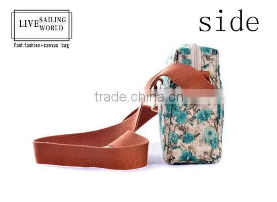 2016 Classic Chinese Folk Style Fancy Floral Canvas Lady Sling Bag photo-3