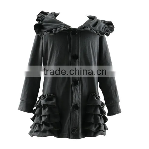 Wholesale 2016 Fall Warm Ruffle Hoodie Baby Girls' Coat photo-6