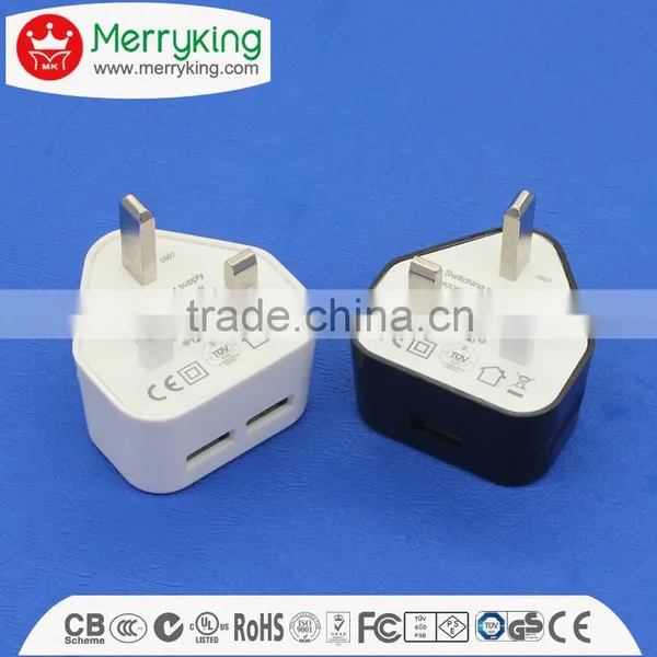 Singapore Safety Mark uk Dual Port 5V1.5A 5V2A 5V2.1A White Usb Charger photo-6