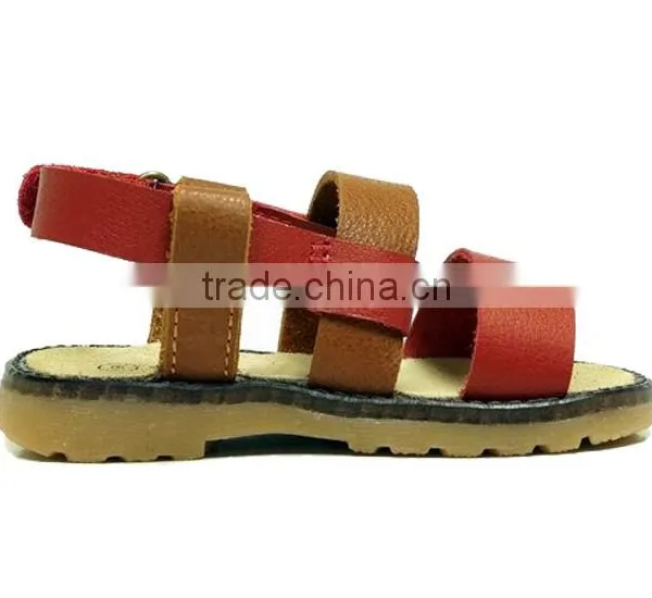 High Quality Brown Crochet Baby Open Sandals With Genuine Leather photo-4