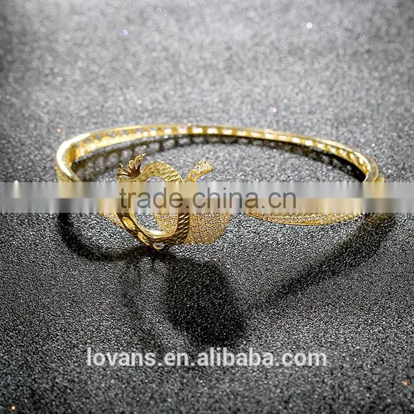 925 Sterling Silver Gold Plated Lion Head Bangle Bracelet SBG891Y photo-2