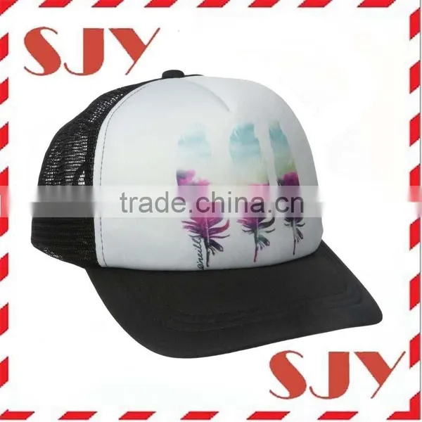 100%Polyester Two Tone Distressed Sublimation Trucker Cap photo-3