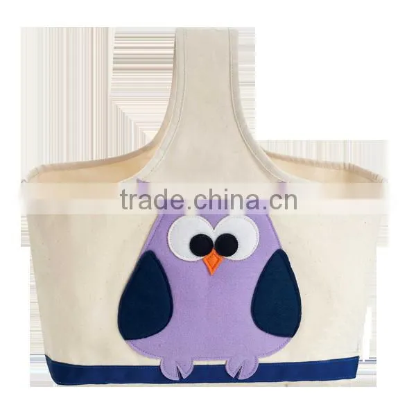 Best Seller Textile Organizer Cotton Canvas Storage Caddy With Felt Embroidery photo-2