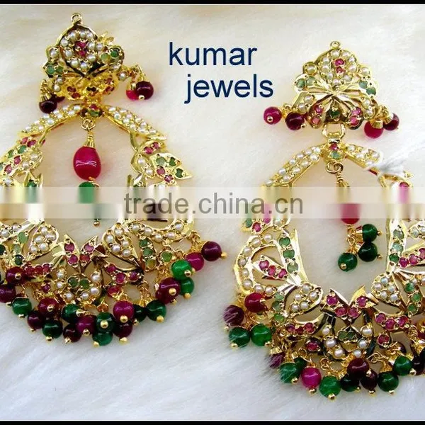 Multi-Stone Jadau Earring