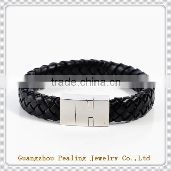 New Style Magnetic Bracelet Make Braided Leather Bracelet for Men photo-3