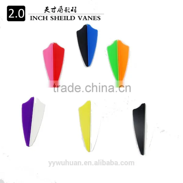2.0inch Shield Arrow Vane, Fletching for Carbon Fiberglass Aluminum Arrow Feather photo-3