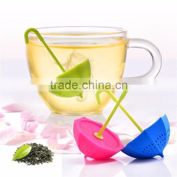 Mini Umbrella Shape Silicone Tea Strainer With Lid photo-6