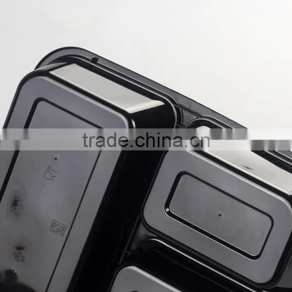 3-compartment Bento Lunch Box Plastic Containers, Reusable, Dishwashable, Microwavable Food Containers With Lids, OEM Packaging photo-3